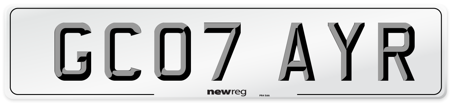 GC07 AYR Number Plate from New Reg